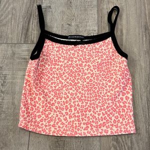 Brandy Melville Pink Cheeta Top
